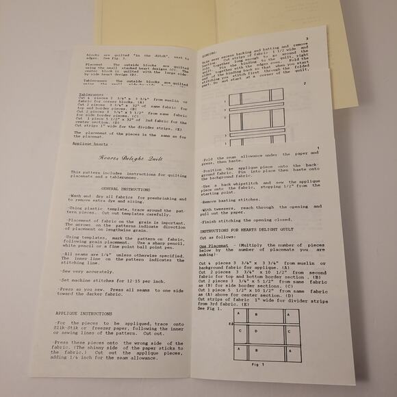 Lucky Duck Designs Hearts Delight Quilt Pattern Table Runner Placemat - Picture 4 of 5